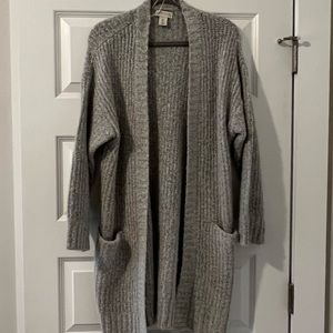 Gray Ribbed Cardigan